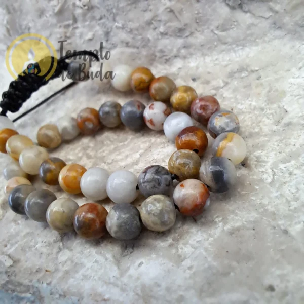 Pulseira de Jaspe Policromo com Cordão Regulável 4mm