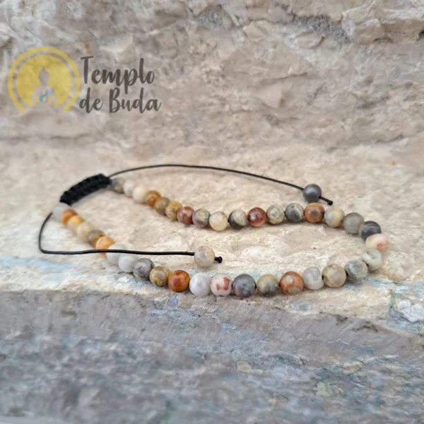 Pulseira de Jaspe Policromo com Cordão Regulável 4mm