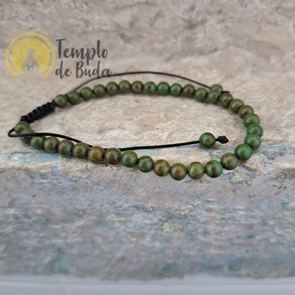 Bracelet en jaspe vert avec chaîne réglable de 4 mm – Image 2