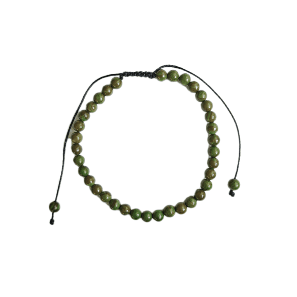 Pulseira de Jaspe Verde com Cordão Regulável 4mm