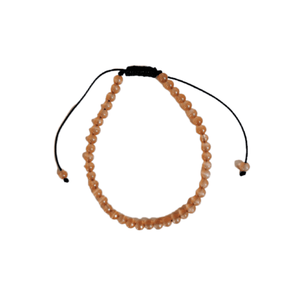 Pulseira de Olho de Gato Laranja com Cordão Regulável 4mm