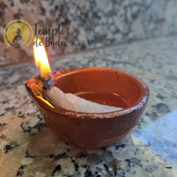 Diya - Piccola lampada indiana in argilla - immagine 2