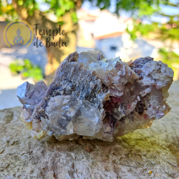 Raw Lilac Lepidolite with White Quartz 328 gr - Image 2