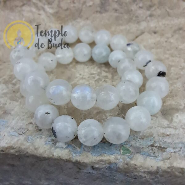 Bracciale in pietra di luna 6 mm - immagine 2