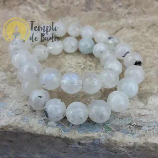 Bracciale in pietra di luna 6 mm - immagine 2