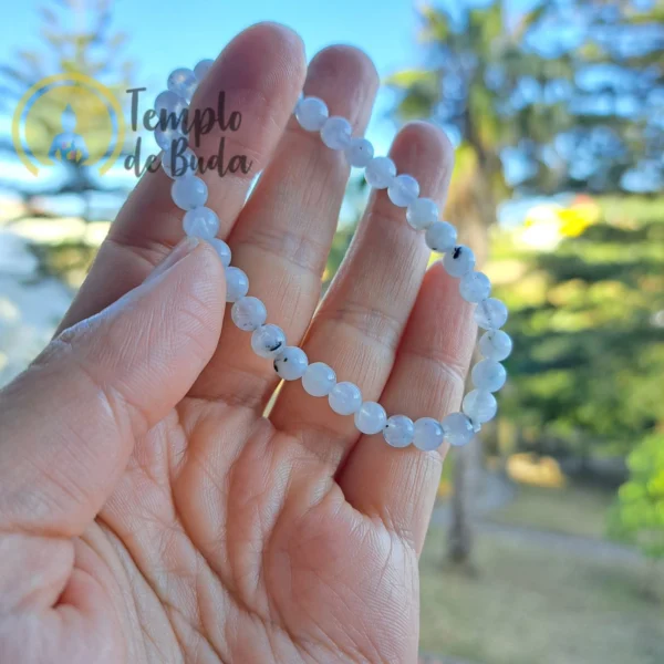 Bracciale in pietra di luna 6 mm - immagine 4