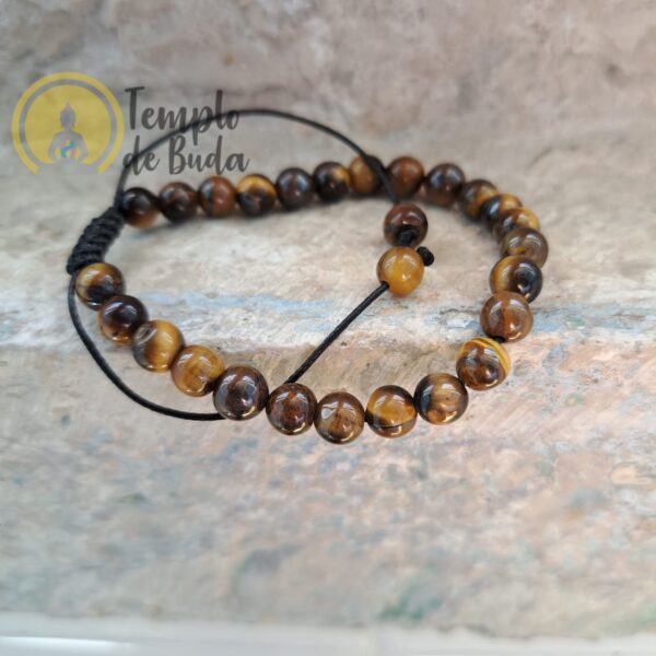Tiger Eye Bracelet with Adjustable Chain 6 mm - Image 2