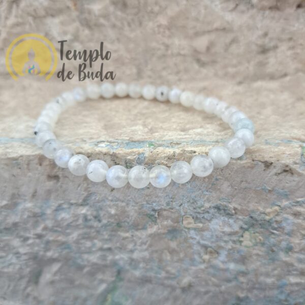 Bracciale in pietra di luna 6 mm - immagine 3