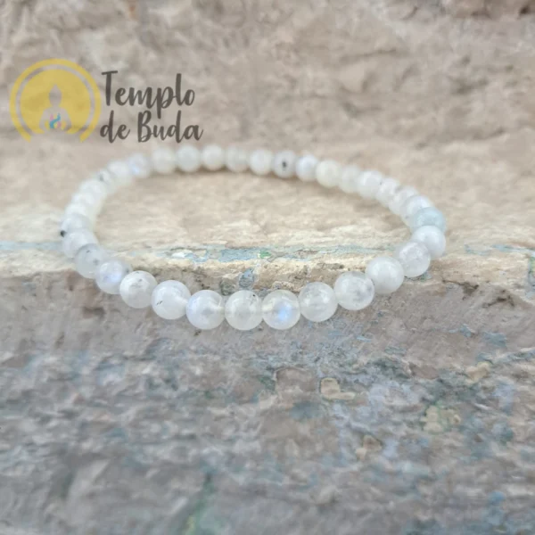 Bracciale in pietra di luna 6 mm - immagine 3