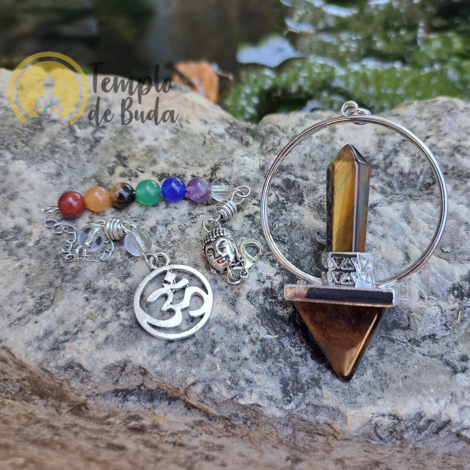 Pendulo Olho de Tigre Piramide ponta