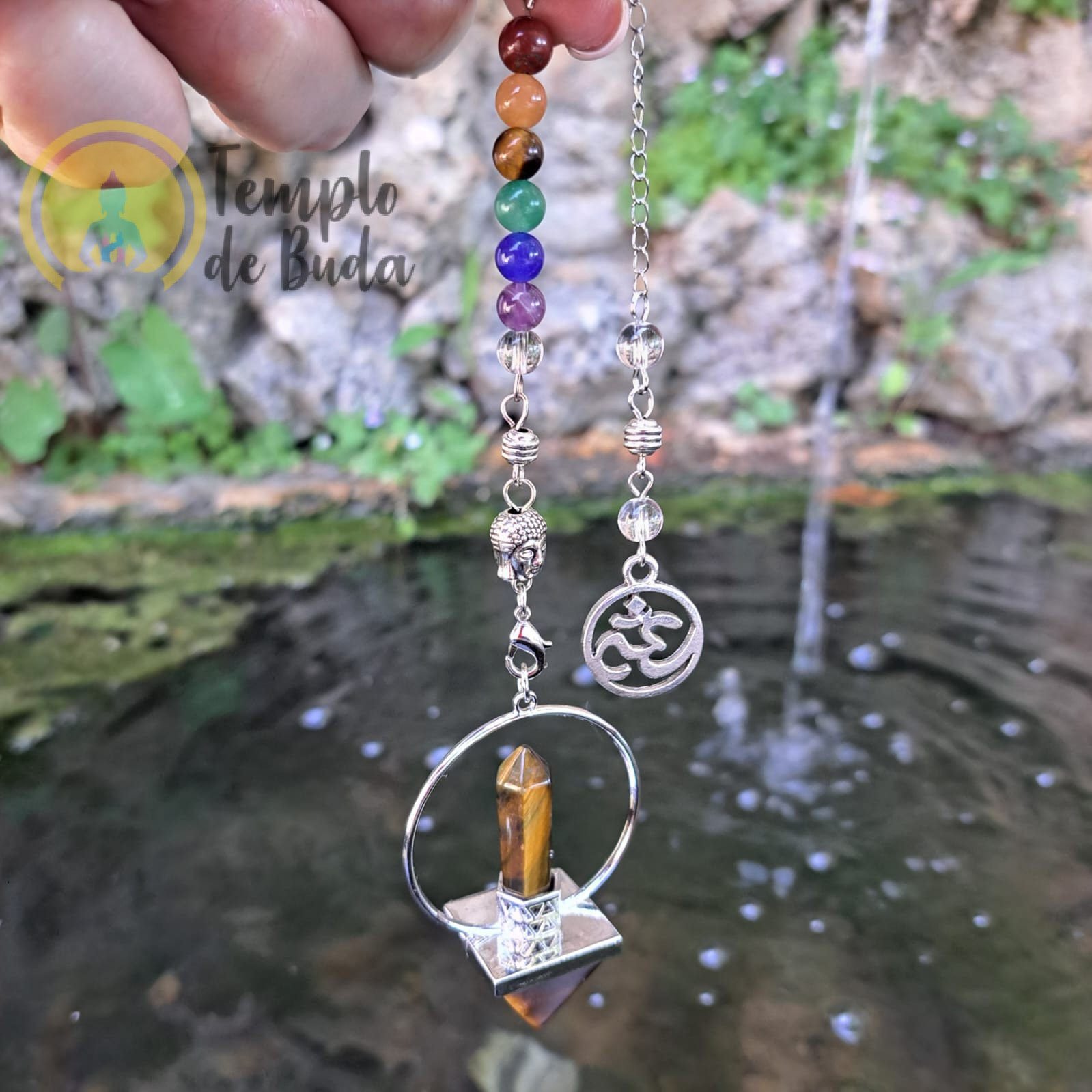 Pendulo Olho de Tigre Piramide ponta