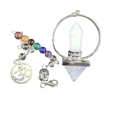 Pendulo Quartzo Branco Piramide Ponta