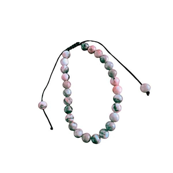 Pulseira Jaspe Rosa com Cordão Regulável
