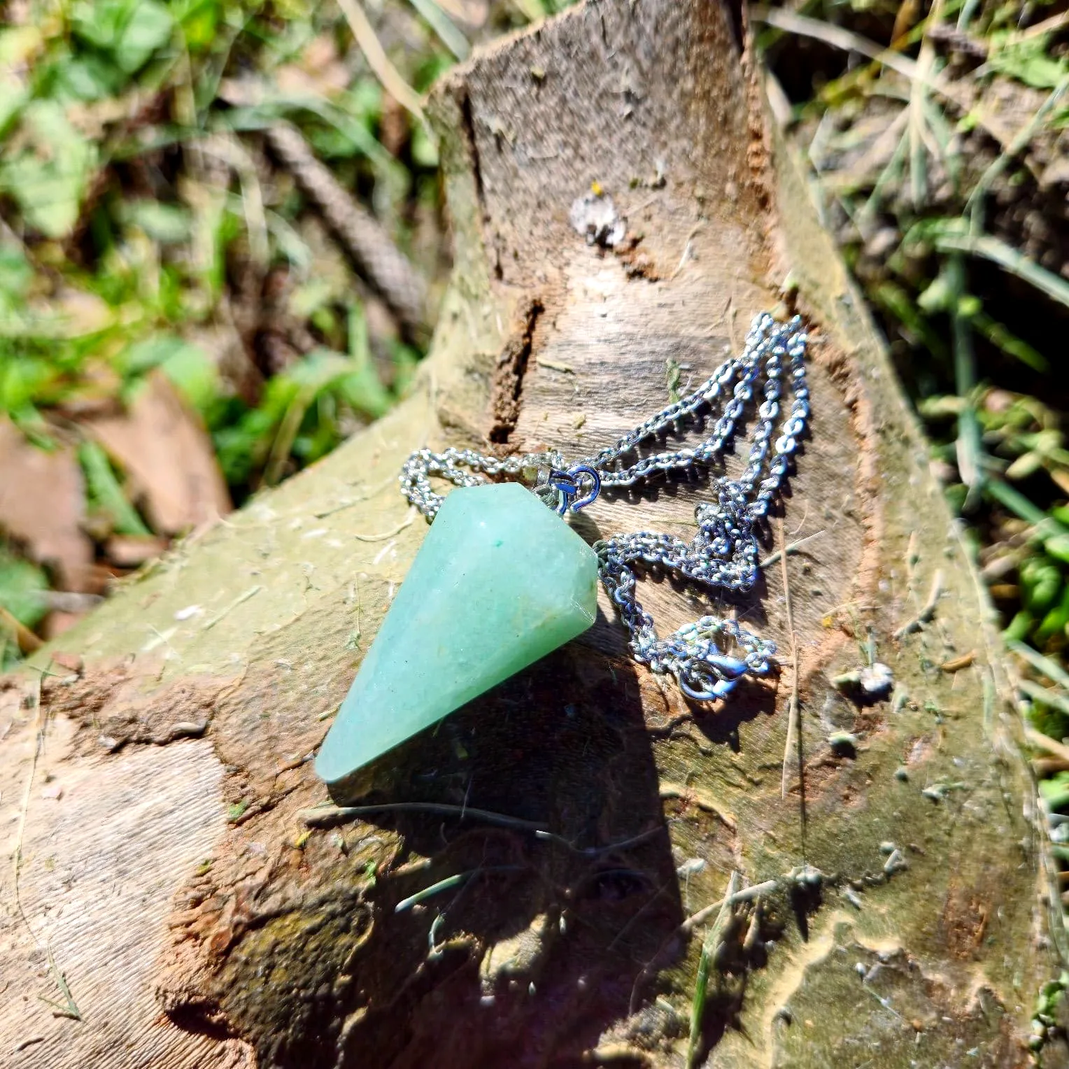 Pendulo Hexagono Aventurina Verde