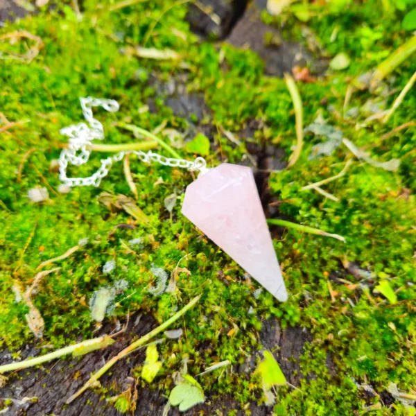 Pendulo Hexagono Quartzo Rosa