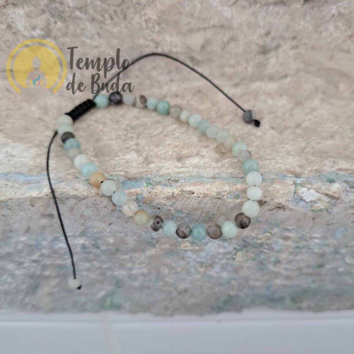 Pulseira de Amazonite com Cordão Regulável