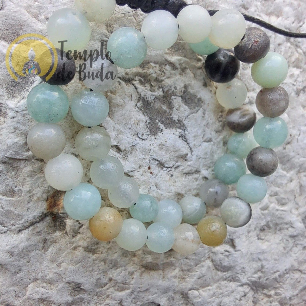 Pulseira de Amazonite com Cordão Regulável