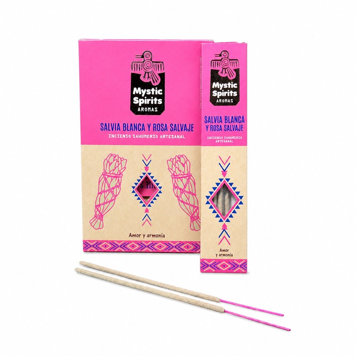 Incenso Mystic Spirits Salvia Branca e Rosa Selvagem Caixa