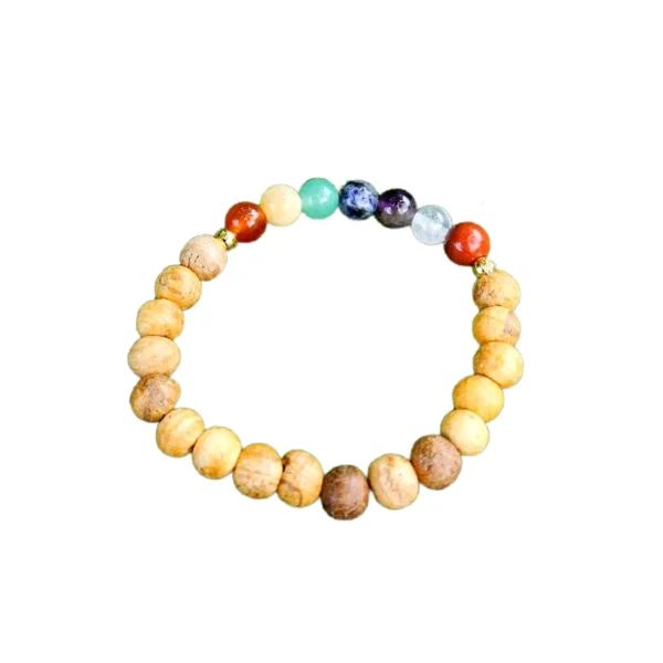Pulseira de Pau Santo 7 Chakras