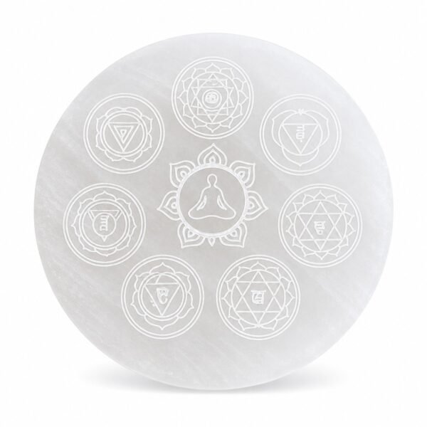 Placa Selenite 7 Chakras Meditação