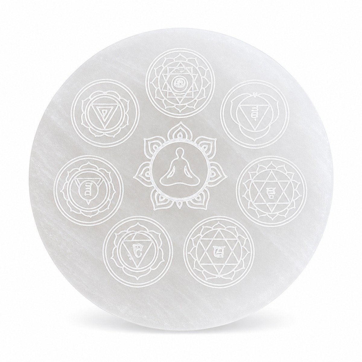 Placa Selenite 7 Chakras Meditação