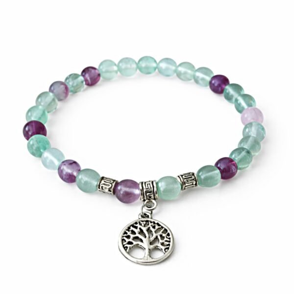 Pulseira Fluorite com Árvore da Vida