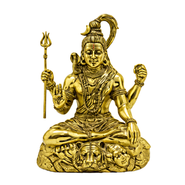 Estátua Shiva em Metal Dourado Modelo 1