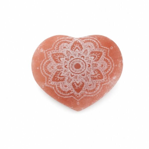Coração Selenite Laranja Mandala