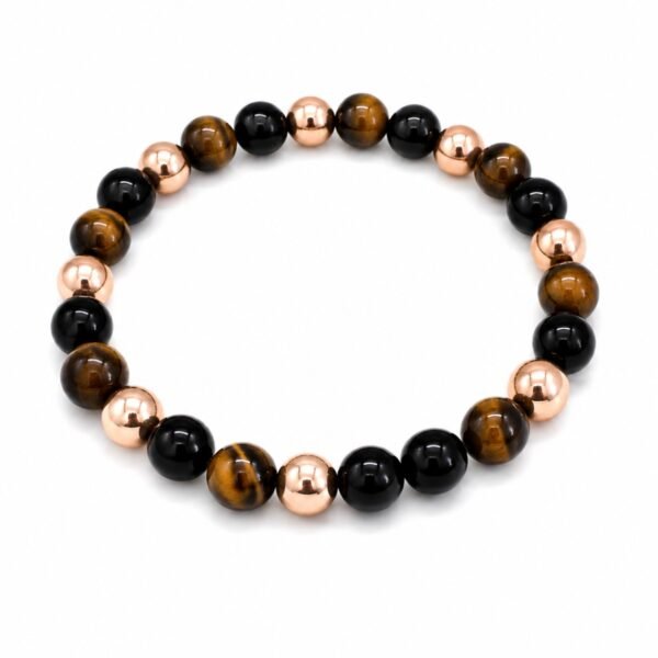 Pulseira Onix Olho de Tigre e Cobre